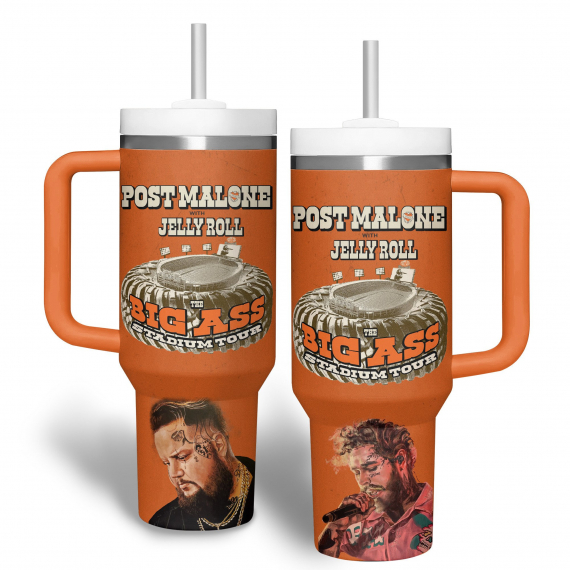Post Malone Jelly Roll Music 40 oz 30 oz Tumbler With Handle