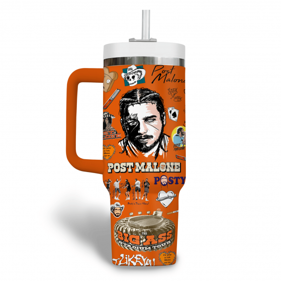 Post Malone Country Music Tour 40 oz 30 oz Tumbler With Handle
