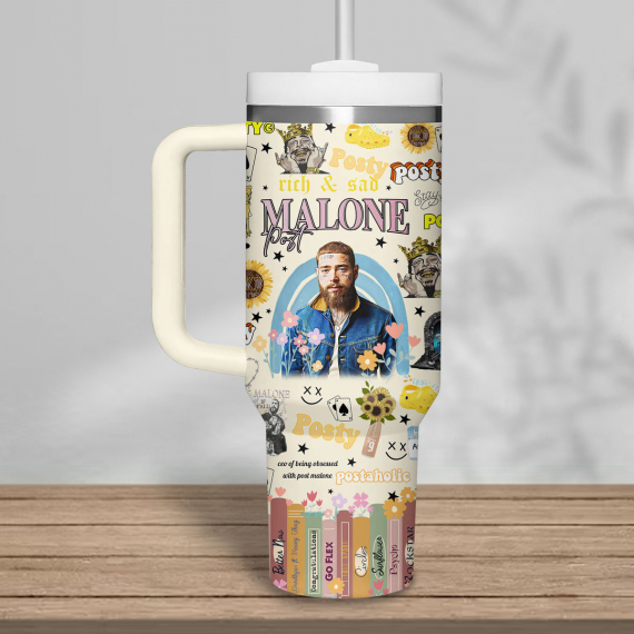 Post Malone - Post Merch 40 oz 30 oz Tumbler With Handle