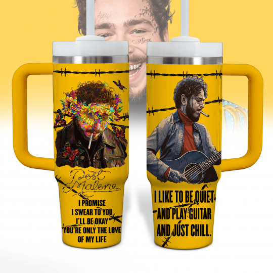 Post Malone- Posty Music 40 oz 30 oz Tumbler With Handle