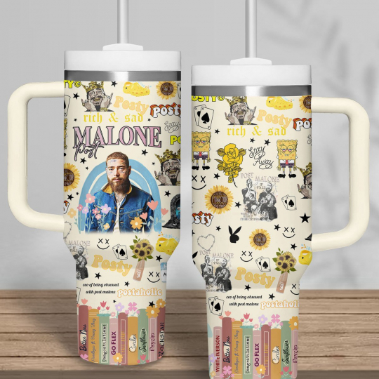 Post Malone - Post Merch 40 oz 30 oz Tumbler With Handle