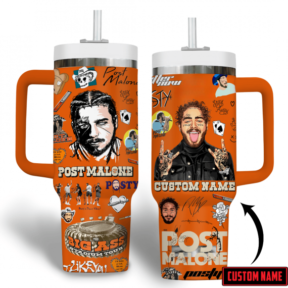 Post Malone Country Music Tour 40 oz 30 oz Tumbler With Handle