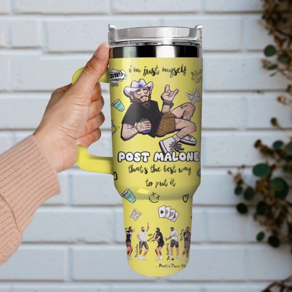 Post Malone Music 40 oz 30 oz Tumbler With Handle