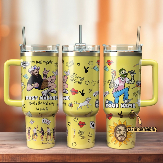 Post Malone Music 40 oz 30 oz Tumbler With Handle