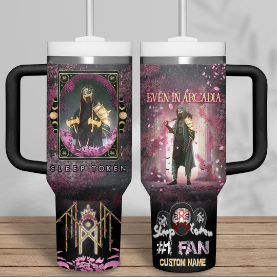 Sleep Token Music Custom Name 40 oz 30 oz Tumbler With Handle - Image 2