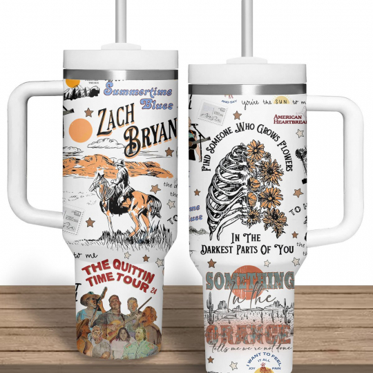 Zach Bryan Retro 40 oz 30 oz Tumbler With Handle