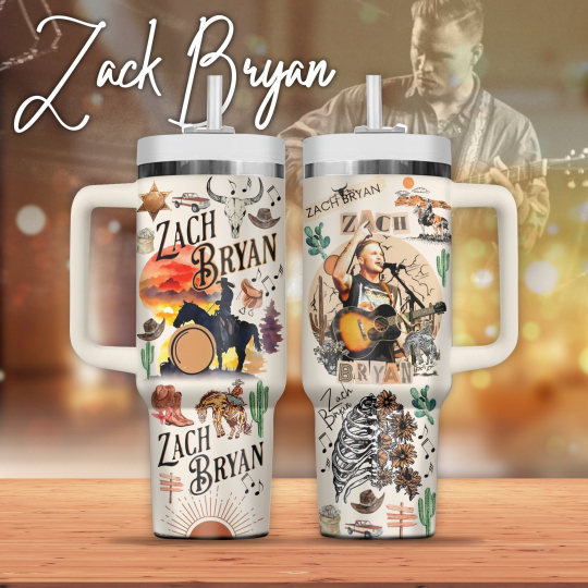 Zach Bryan Vibes 40 oz 30 oz Tumbler With Handle