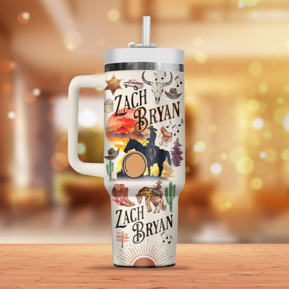 Zach Bryan Vibes 40 oz 30 oz Tumbler With Handle