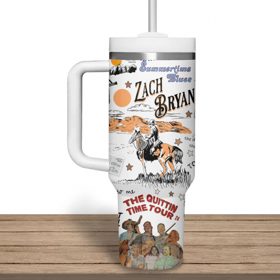 Zach Bryan Retro 40 oz 30 oz Tumbler With Handle