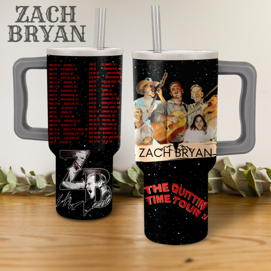 Zach Bryan The Quittin Time Tour 24 Music Cup 40 oz 30 oz Tumbler With Handle