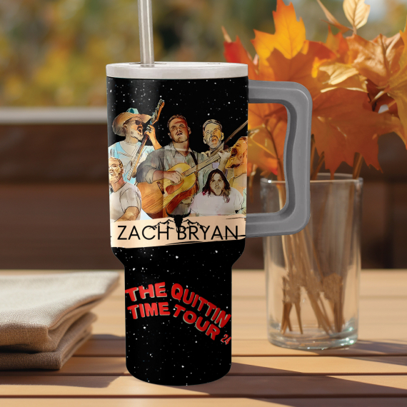 Zach Bryan The Quittin Time Tour 24 Music Cup 40 oz 30 oz Tumbler With Handle