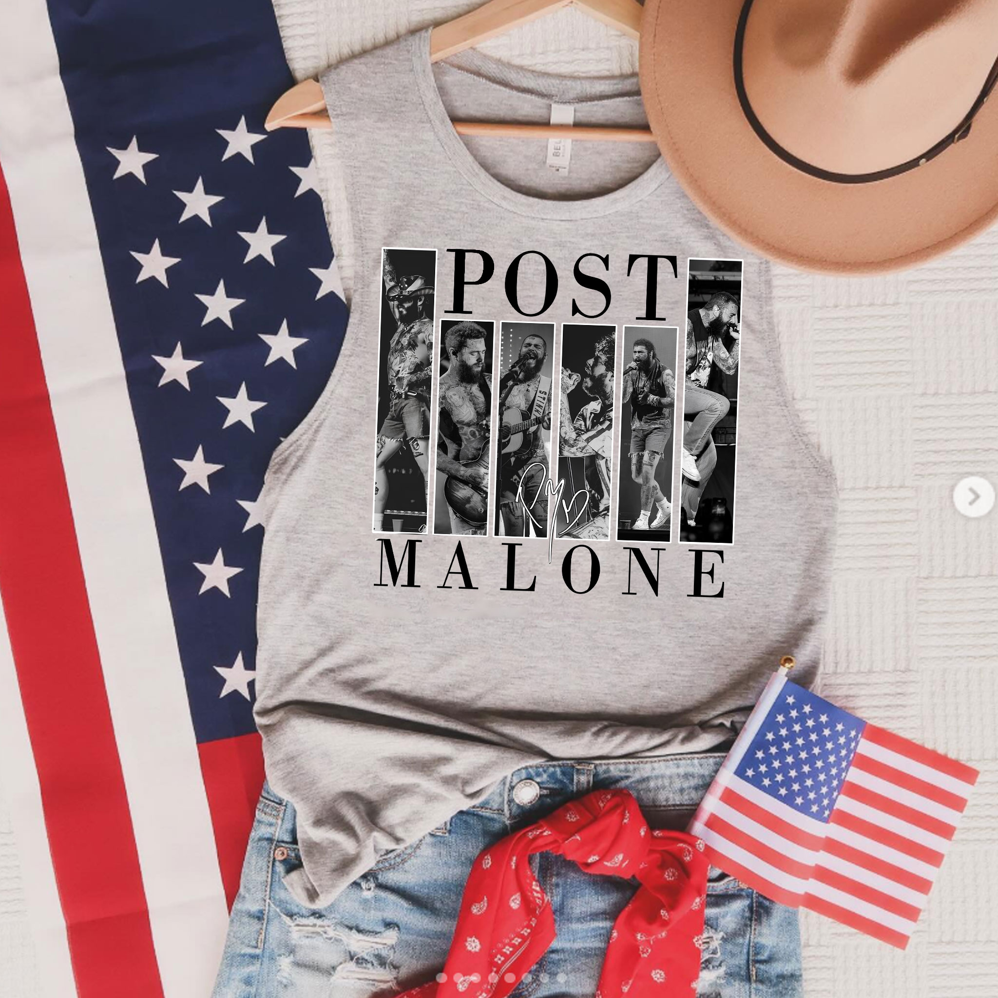 Vintage Post Malone Shirt, Country Concert Outfit, Country Music Tee,Western Graphic Tee, Post Merch - Image 2