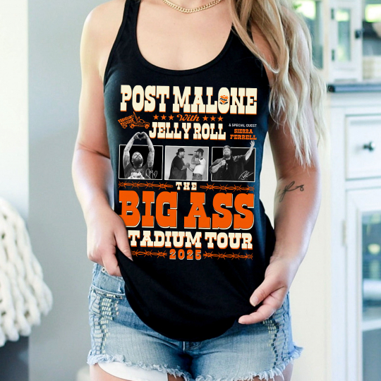 Post Malone x Jelly Roll The Big Ass Stadium Tour 2025 Shirt, Big Ass Stadium Tour, Concert Tour Music - Image 4