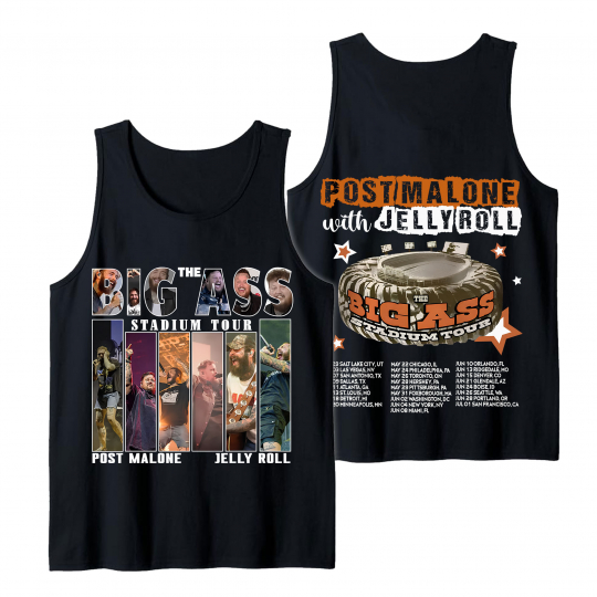 The Big Ass Stadium Concert Tour 2025 Post Malone and Jelly Roll Shirt - Image 3