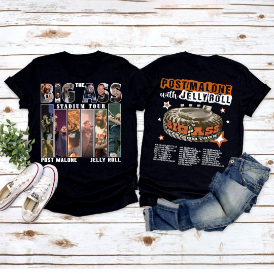 The Big Ass Stadium Concert Tour 2025 Post Malone and Jelly Roll Shirt