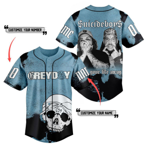 $uicideboy$ Baseball Jersey Shirt, G59 Band Jersey Shirt,  Greyday $uicideboy$ Sign Your Life Away Custom Baseball Jersey