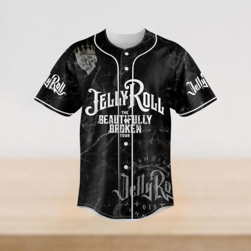 Jelly Roll Concert Tour Baseball Jersey Shirt, Jelly Roll Music Album Shirt, Jelly Roll Rapper Jersey Shirt, Beautifully Broken Shirt - Image 2